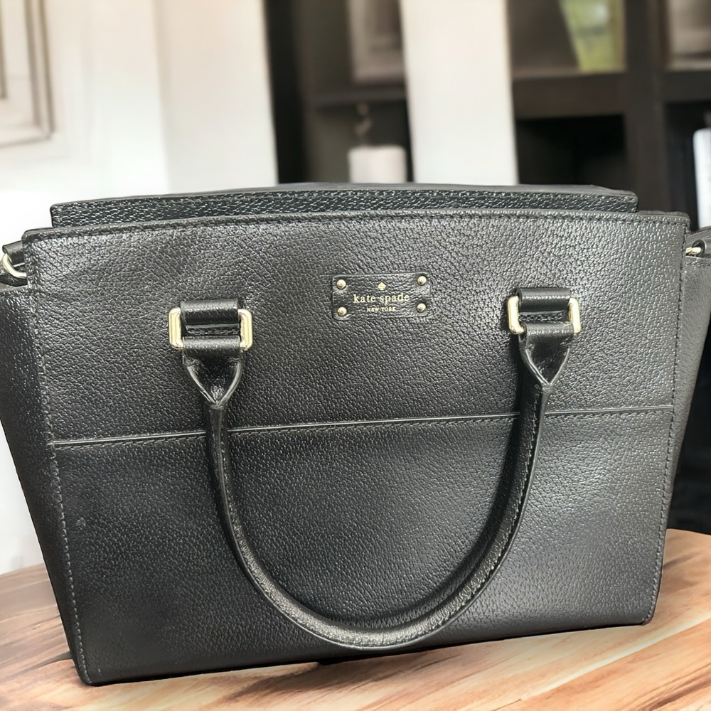 Kate Spade Black Tote Gold Hardware Gem